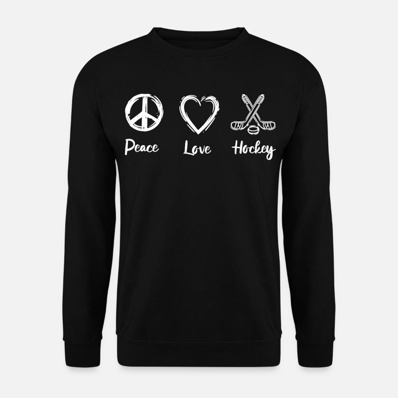 Peace Love Hockey - Unisex Pullover - Schwarz