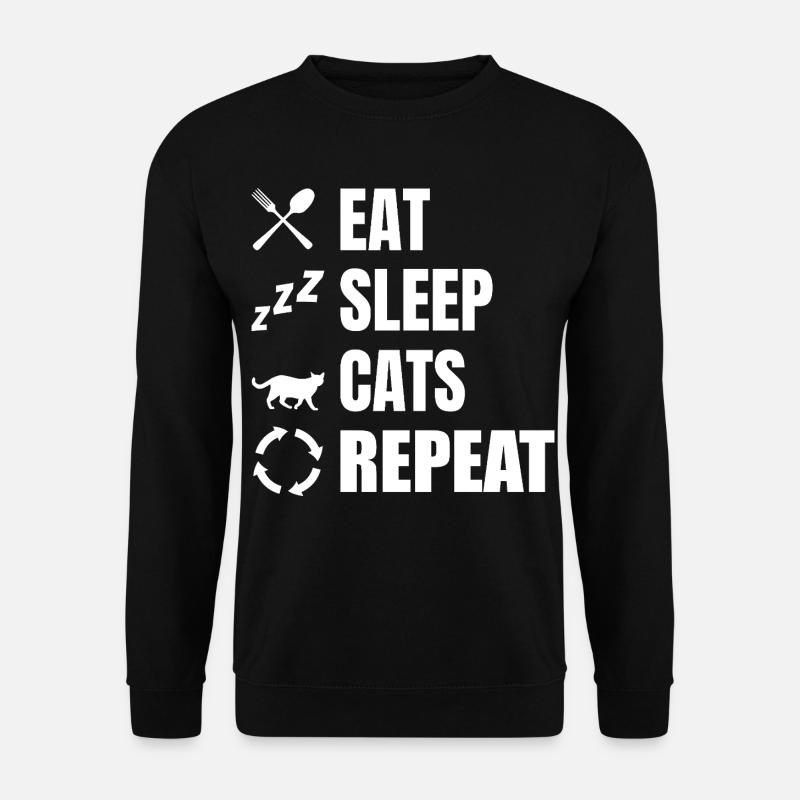 Eat Sleep Cats Repeat - Unisex Sweatshirt - black