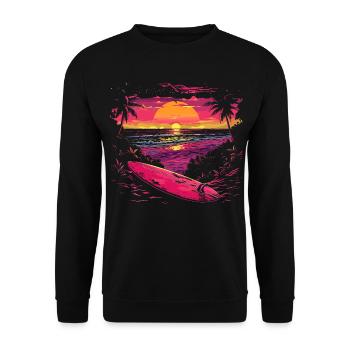 Surfing 90s Look - Unisex Sweatshirt - black - Front - Alina (178cm) & Michal (187cm)