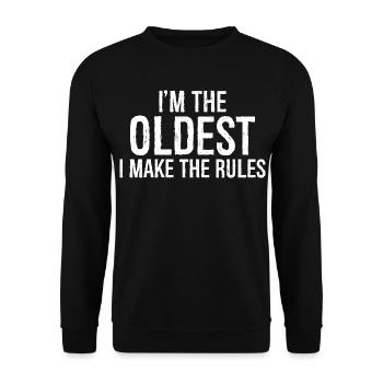 Je suis le plus vieux, je fais les règles - Sweat-shirt Unisexe - noir - Devant - Alina (178cm) & Michal (187cm)