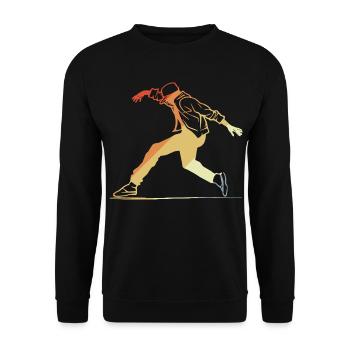 Retro Breakdancing - Unisex Pullover - Schwarz - Vorne - Alina (178cm) & Michal (187cm)