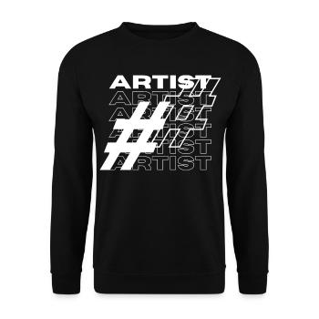 Künstler Hashtag Typografie - Unisex Pullover - Schwarz - Vorne - Alina (178cm) & Michal (187cm)