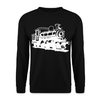 Dessin de locomotive - Sweat-shirt Unisexe - noir - Devant - Alina (178cm) & Michal (187cm)