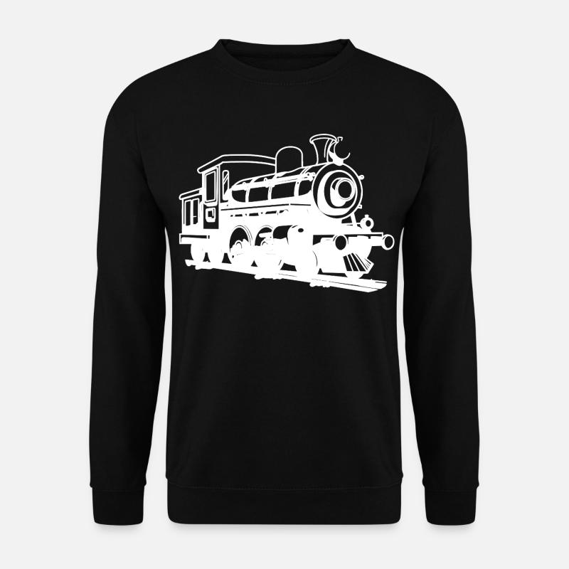 Lokomotive Zeichnung - Unisex Pullover - Schwarz