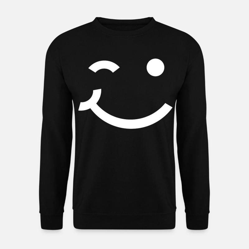 Zwinkerndes Gesicht, zwinkerndes Lächeln - Unisex Pullover - Schwarz