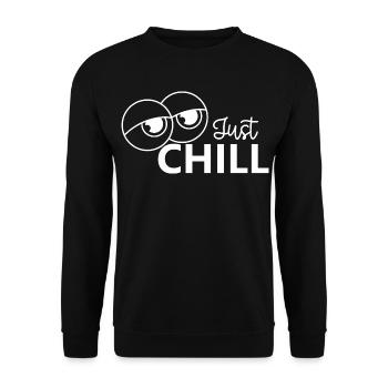 Just Chill / Just Relaxed - Unisex Sweatshirt - black - Front - Alina (178cm) & Michal (187cm)