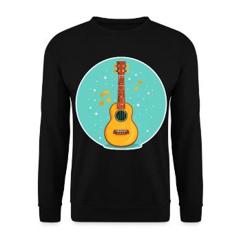 Ukulele Illustration - Unisex Sweatshirt - black - Front - Alina (178cm) & Michal (187cm)