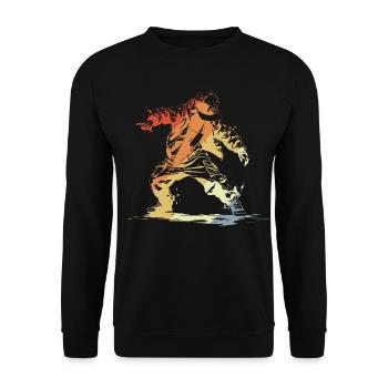 B-Boy Retro - Unisex Pullover - Schwarz - Vorne - Alina (178cm) & Michal (187cm)