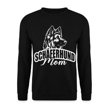 "Shepherd Mom" with dog head - Unisex Sweatshirt - black - Front - Alina (178cm) & Michal (187cm)
