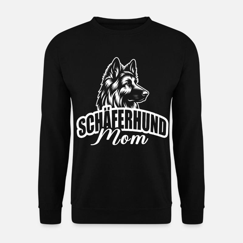 "Schäferhund Mom" mit Hundekopf - Unisex Pullover - Schwarz
