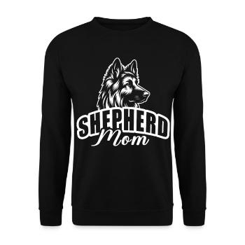 "Shepherd Mom" with dog head - Unisex Sweatshirt - black - Front - Alina (178cm) & Michal (187cm)