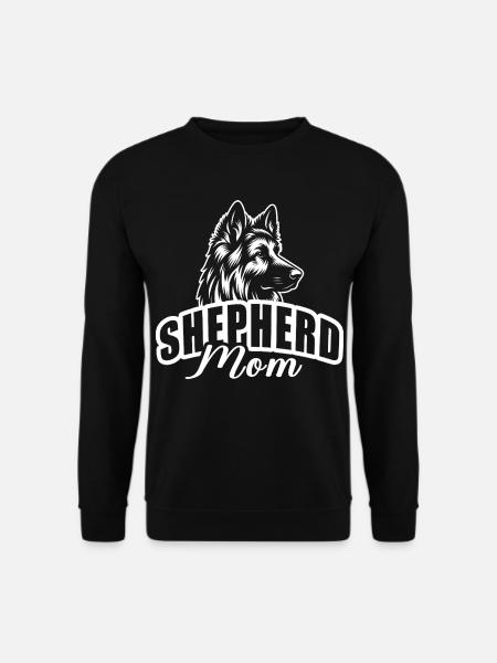 "Shepherd Mom" with dog head - Unisex Sweatshirt - black