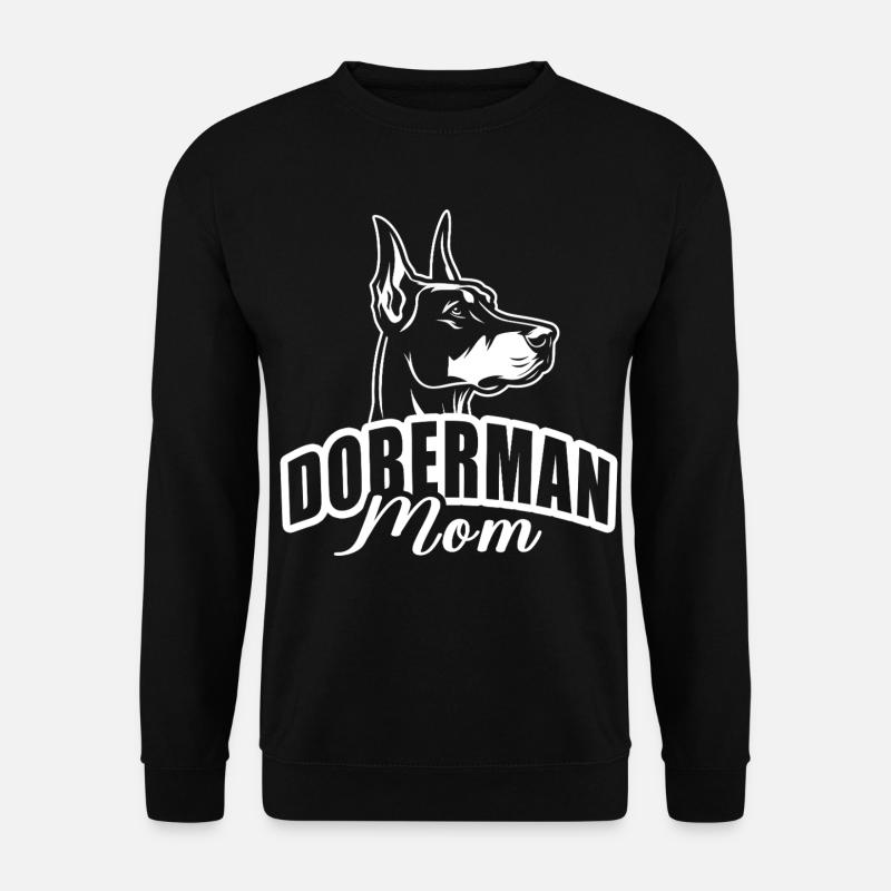 "Doberman Mom" mit Hundekopf - Unisex Pullover - Schwarz