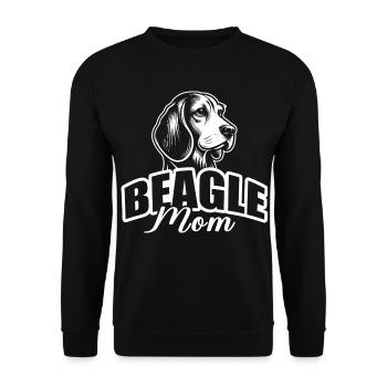 "Beagle Mom" with dog head - Unisex Sweatshirt - black - Front - Alina (178cm) & Michal (187cm)