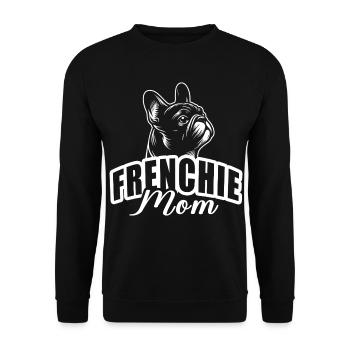 "Frenchie Mom" with dog head - Unisex Sweatshirt - black - Front - Alina (178cm) & Michal (187cm)