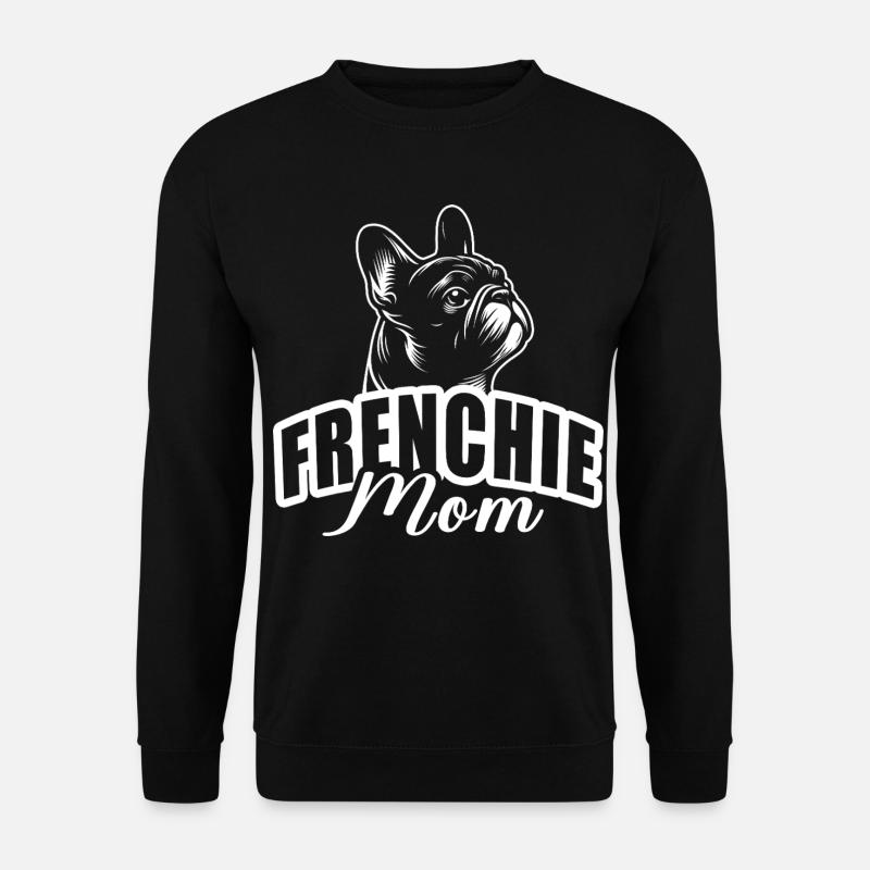 "Frenchie Mom" mit Hundekopf - Unisex Pullover - Schwarz
