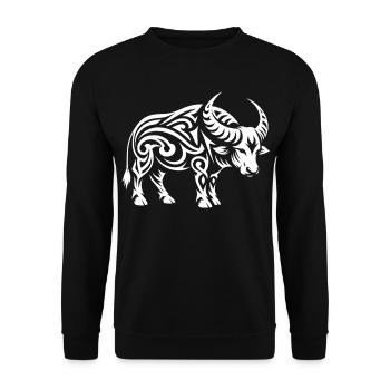 Buffle tribal - Sweat-shirt Unisexe - noir - Devant - Alina (178cm) & Michal (187cm)