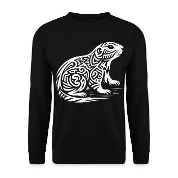 Chien de prairie tribal - Sweat-shirt Unisexe - noir - Devant - Alina (178cm) & Michal (187cm)