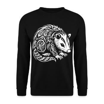 Opossum tribal - Sweat-shirt Unisexe - noir - Devant - Alina (178cm) & Michal (187cm)