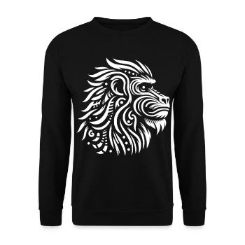 Mandrill tribal - Sweat-shirt Unisexe - noir - Devant - Alina (178cm) & Michal (187cm)