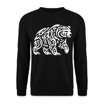 Ours grizzli tribal - Sweat-shirt Unisexe - noir - Devant - Alina (178cm) & Michal (187cm)