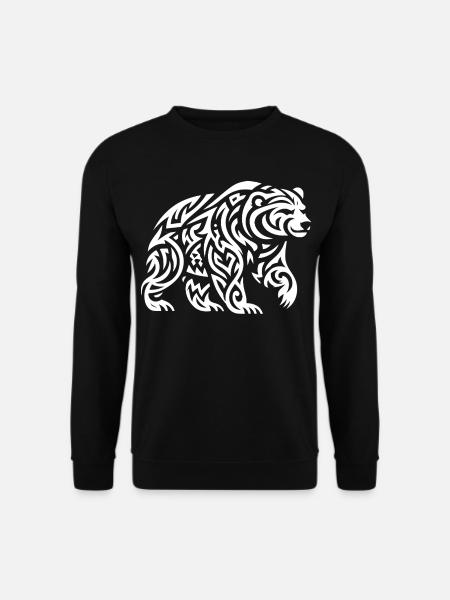 Ours grizzli tribal - Sweat-shirt Unisexe - noir