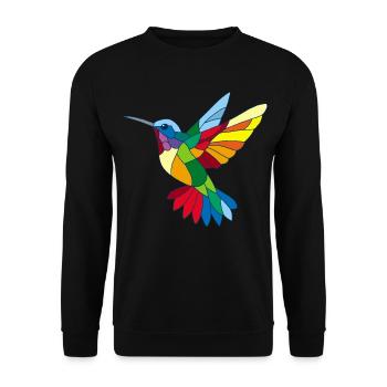 Mehrfarbiger Kolibri - Unisex Pullover - Schwarz - Vorne - Alina (178cm) & Michal (187cm)