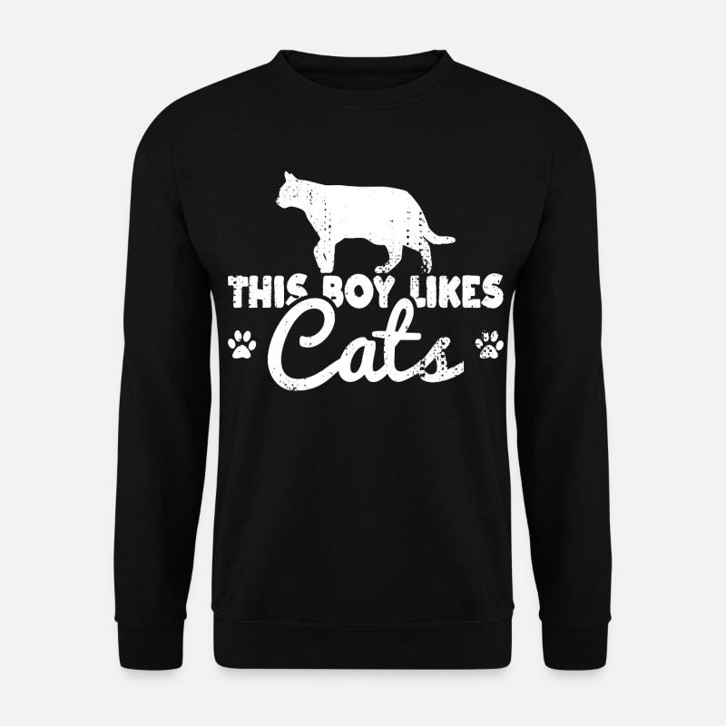 This boy likes cats - Unisex Sweatshirt - black