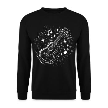 Ukulele Zeichnung - Unisex Pullover - Schwarz - Vorne - Alina (178cm) & Michal (187cm)