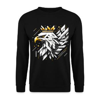 Polen weißer Adler Flagge Fahne Geometrie Geschenk - Unisex Pullover - Schwarz - Vorne - Alina (178cm) & Michal (187cm)