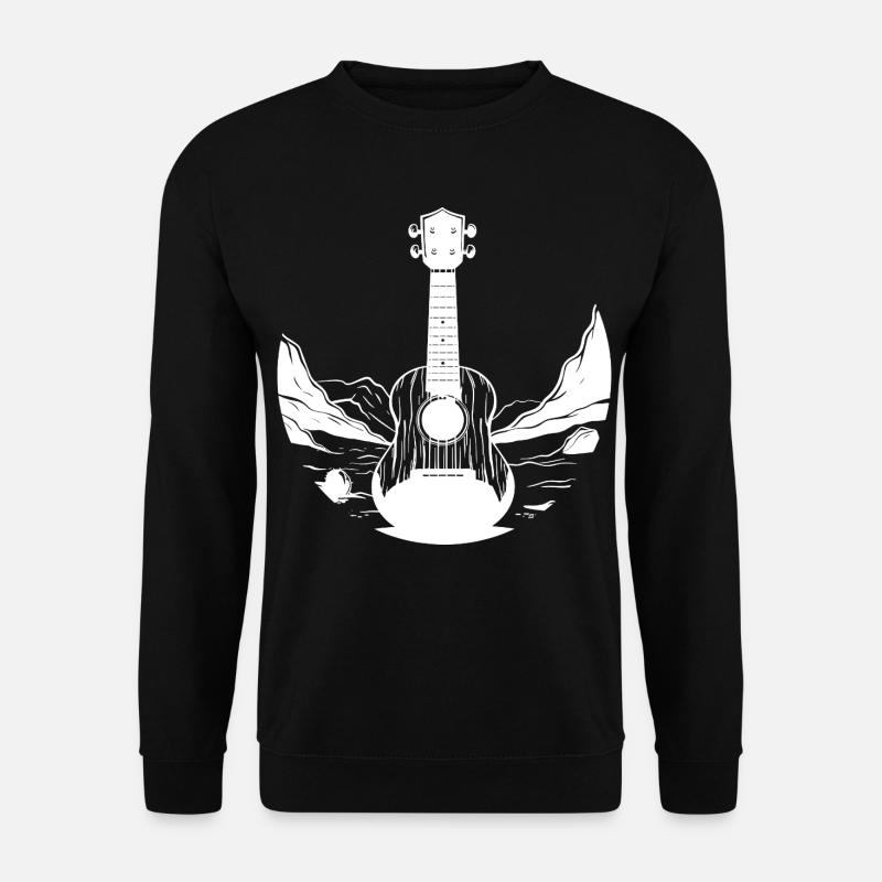 Ukulele Grafik - Unisex Pullover - Schwarz
