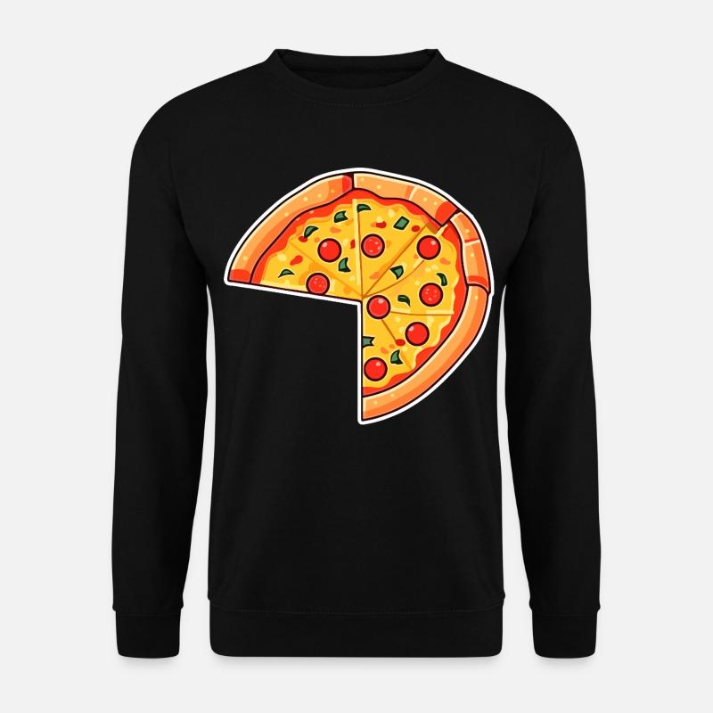 Pizza Cartoon Look - Unisex Pullover - Schwarz