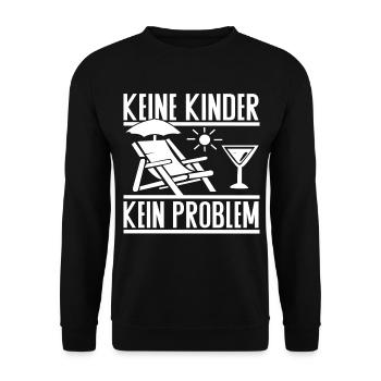 Keine Kinder Kein Problem – Kinderfreier Lifestyle - Unisex Pullover - Schwarz - Vorne - Alina (178cm) & Michal (187cm)
