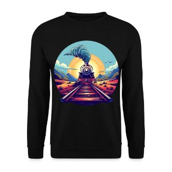 Portrait ferroviaire - Sweat-shirt Unisexe - noir - Devant - Alina (178cm) & Michal (187cm)