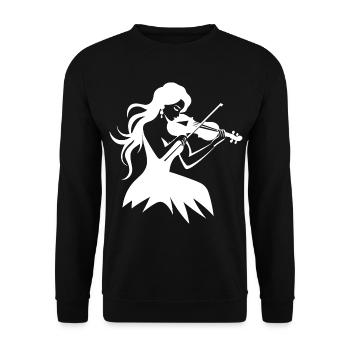 Fiddle Girl Drawing - Unisex Sweatshirt - black - Front - Alina (178cm) & Michal (187cm)