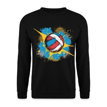Volleyball Ball Streetart - Unisex Pullover - Schwarz - Vorne - Alina (178cm) & Michal (187cm)