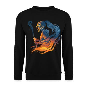 Lacrosse Mädchen Vaporwave - Unisex Pullover - Schwarz - Vorne - Alina (178cm) & Michal (187cm)