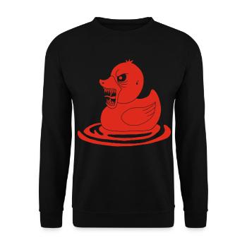 Canard démoniaque rouge - Sweat-shirt Unisexe - noir - Devant - Alina (178cm) & Michal (187cm)