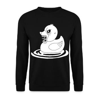 Canard démoniaque blanc - Sweat-shirt Unisexe - noir - Devant - Alina (178cm) & Michal (187cm)