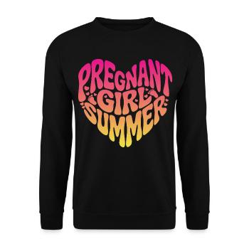 Pregnant Girl Summer - Unisex Sweatshirt - black - Front - Alina (178cm) & Michal (187cm)