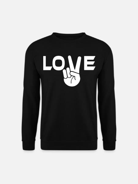 Love victory sign hand - Unisex Sweatshirt - black