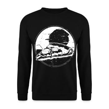 Dessin de pièce de pizza - Sweat-shirt Unisexe - noir - Devant - Alina (178cm) & Michal (187cm)