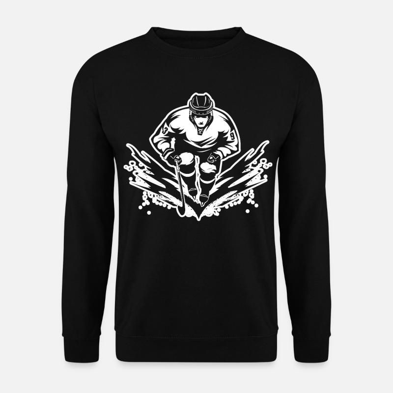 Eishockeyspieler Zeichnung - Unisex Pullover - Schwarz