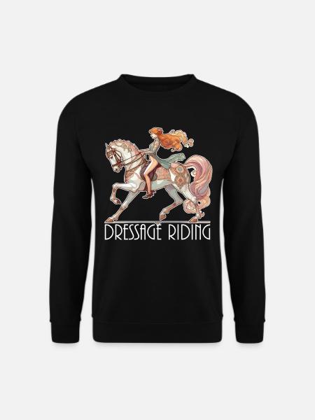 Dressurreiten Reiten Pferd edel dynamisch Geschenk - Unisex Pullover - Schwarz