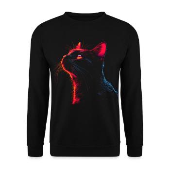 Cats Sketch 90s Look - Unisex Sweatshirt - black - Front - Alina (178cm) & Michal (187cm)