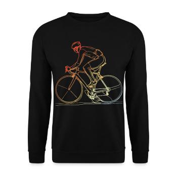 Ligne cycliste Art rétro - Sweat-shirt Unisexe - noir - Devant - Alina (178cm) & Michal (187cm)