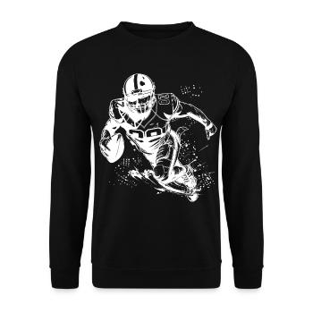 Footballspieler - Unisex Pullover - Schwarz - Vorne - Alina (178cm) & Michal (187cm)