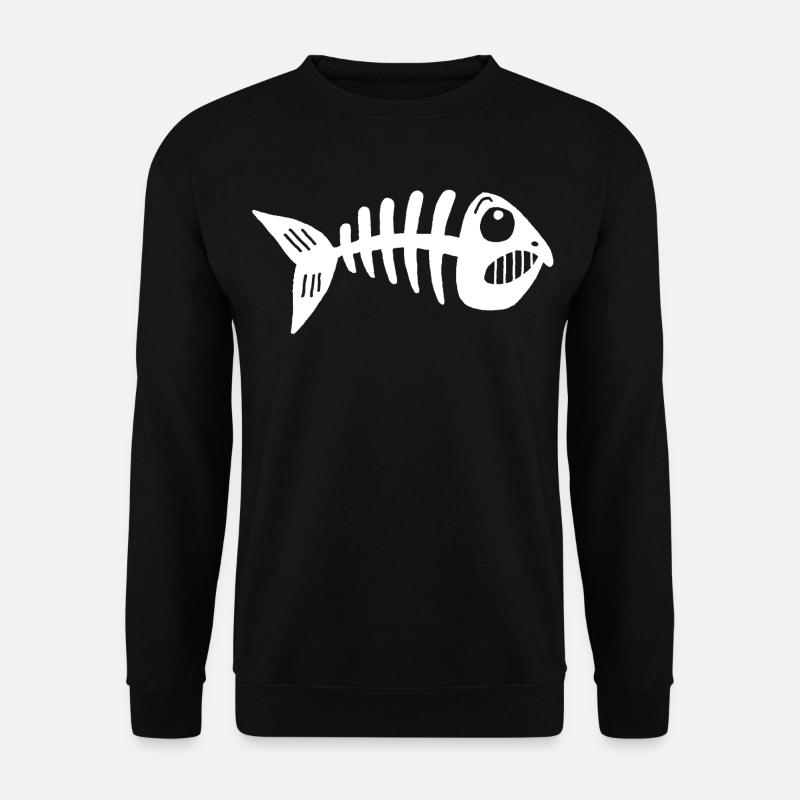 Fisch-Skelett - Unisex Pullover - Schwarz