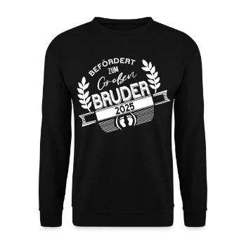 Befördert zum großen Bruder 2025 - Unisex Pullover - Schwarz - Vorne - Alina (178cm) & Michal (187cm)