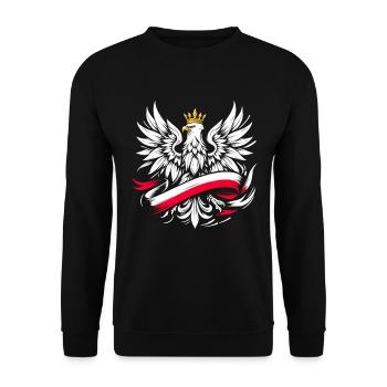 Poland Polska Eagle Flag Flag Gift - Unisex Sweatshirt - black - Front - Alina (178cm) & Michal (187cm)
